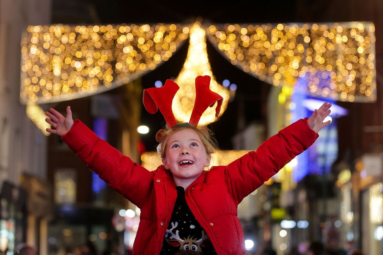 Dublin’s Grafton Street sparkles as Christmas lights switched on